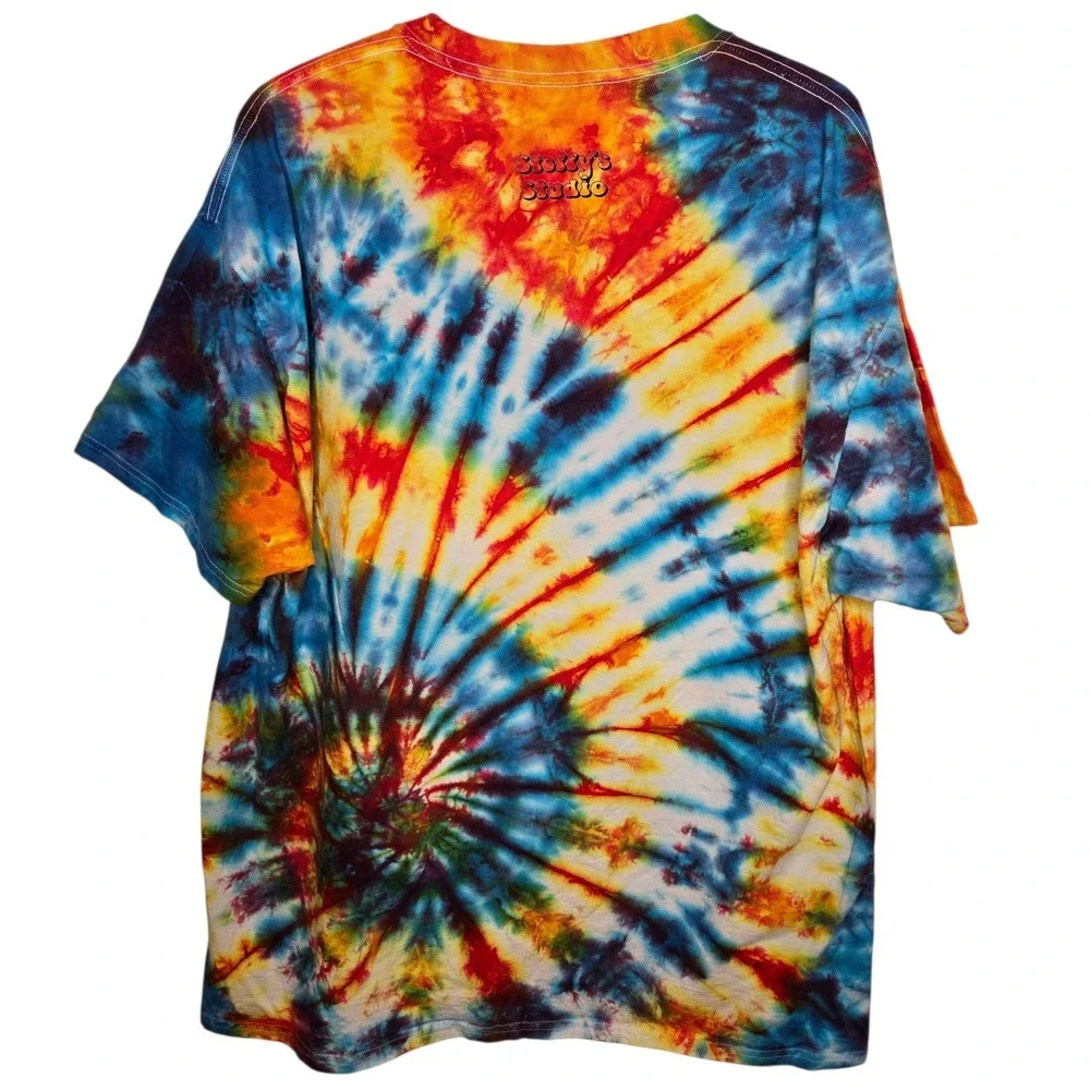 HANES Upcycle Tie Dye Gremlins Gizmo Graphic T-Shirt Unisex XL Multi Color 80s - Picture 3 of 9